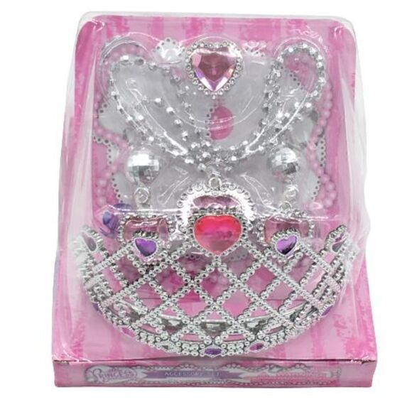 Princess Expressions Costume Tiara Jewelry Set W Ring Earrings and Necklace NEW - Picture 2 of 2